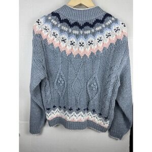 Vinatge Womens American Weekend Sweater Fair Isle Nordic Chunky Knit Sz Med